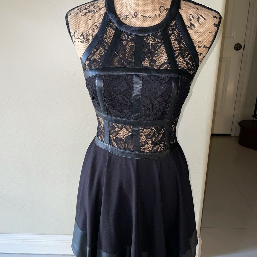 Bebe Lace Black Mini Dress
